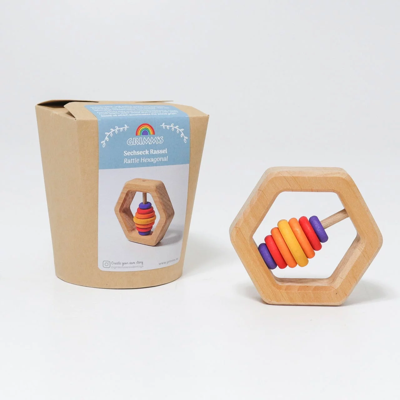 Grimms hochet hexagonal en bois 04
