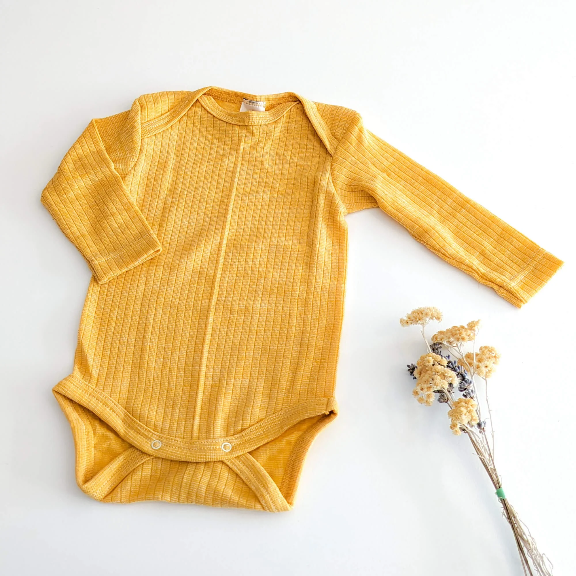 Cosilana body manches longues laine soie coton jaune 022 91053