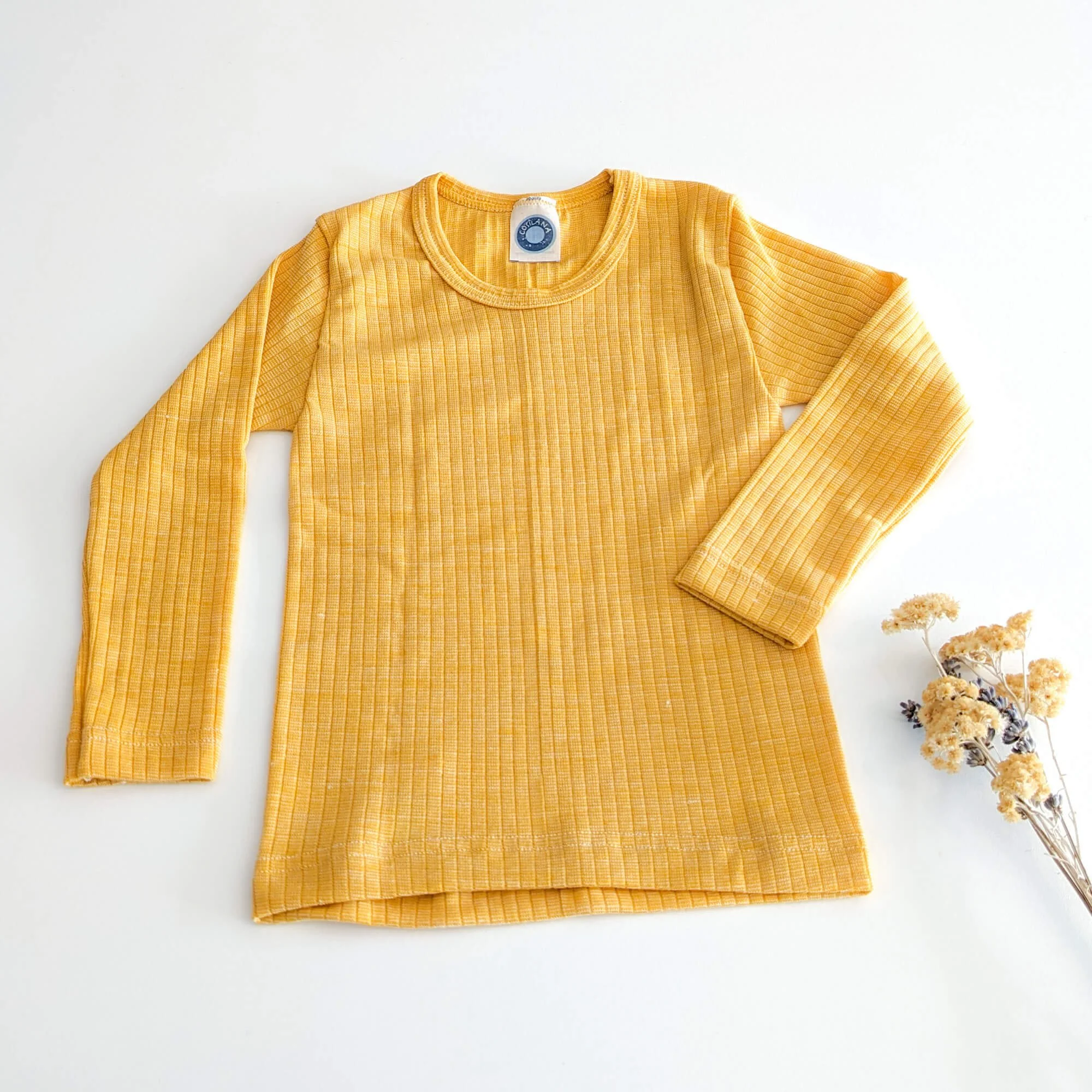 Cosilana t-shirt manches longues laine soie coton jaune 022 91233