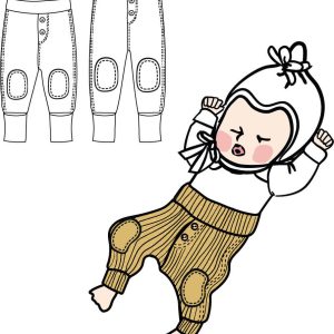 PRECO MANYMONTHS 2627 - Pantalon “Baby joggers” en laine mérinos avec patchs