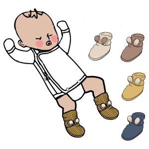 PRECO MANYMONTHS 2627 - Chausson pour bébé avec oreilles d'ourson