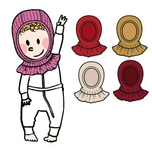 PRECO MANYMONTHS 2627 - Cagoule à volants en laine mérinos