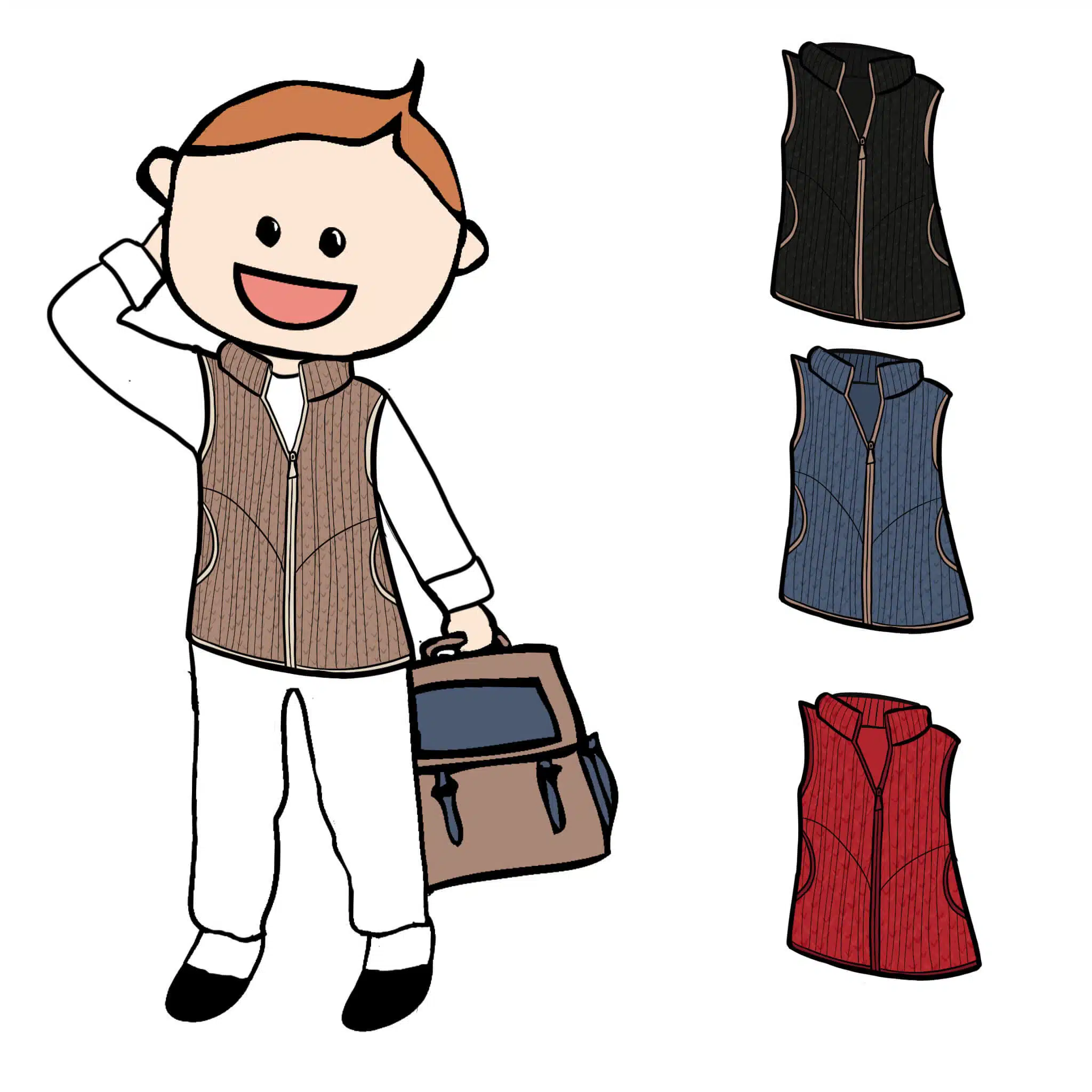 PRECO MANYMONTHS 2627 - Gilet zip sans manches en laine mérinos