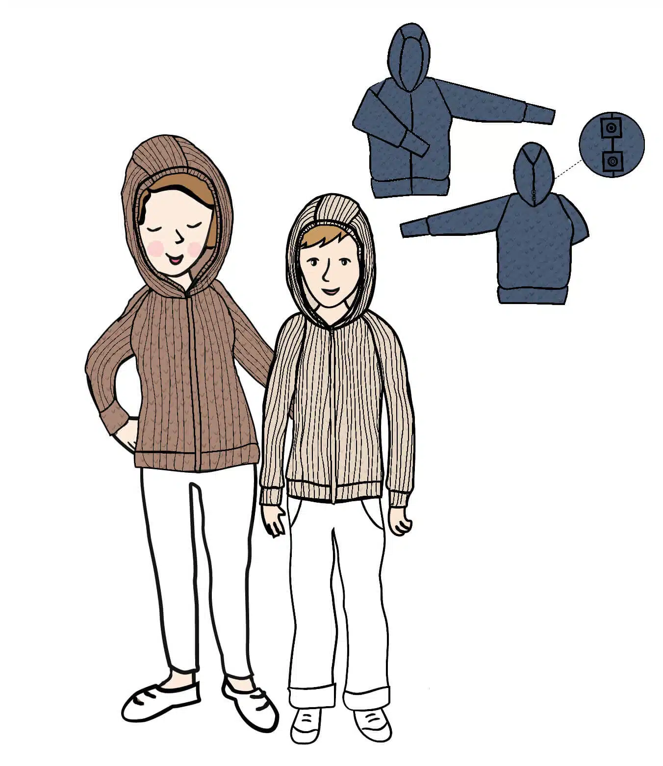 PRECO MANYMONTHS 2627 - Gilet zippé à capuche pour adulte en laine mérinos (MaM)